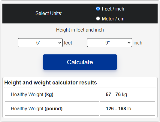 height-weight-calculator